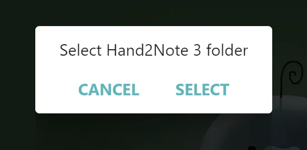 Select Hand2Note 3 Folder