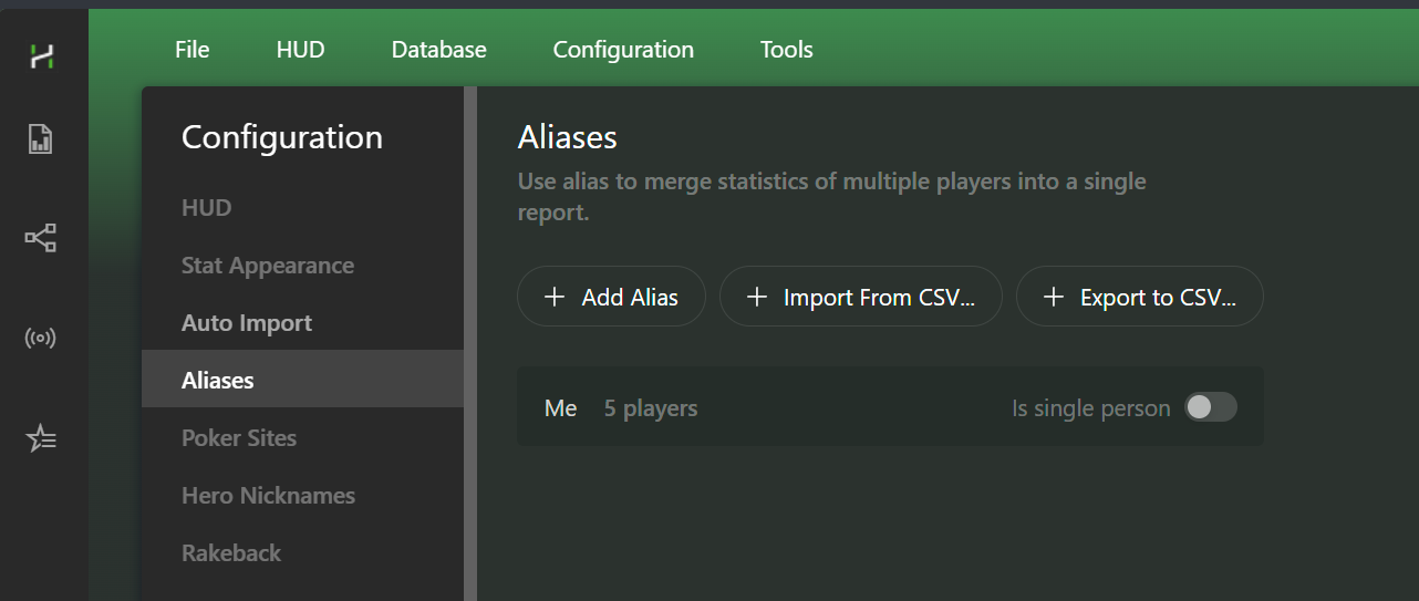 Import and export aliases in Hand2Note